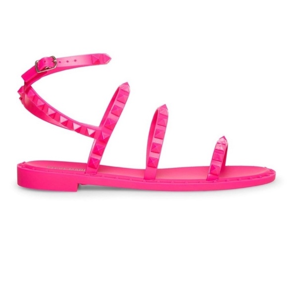 Steve Madden Fuchsia Travel Studded Jelly Sandals - Picture 3 of 14